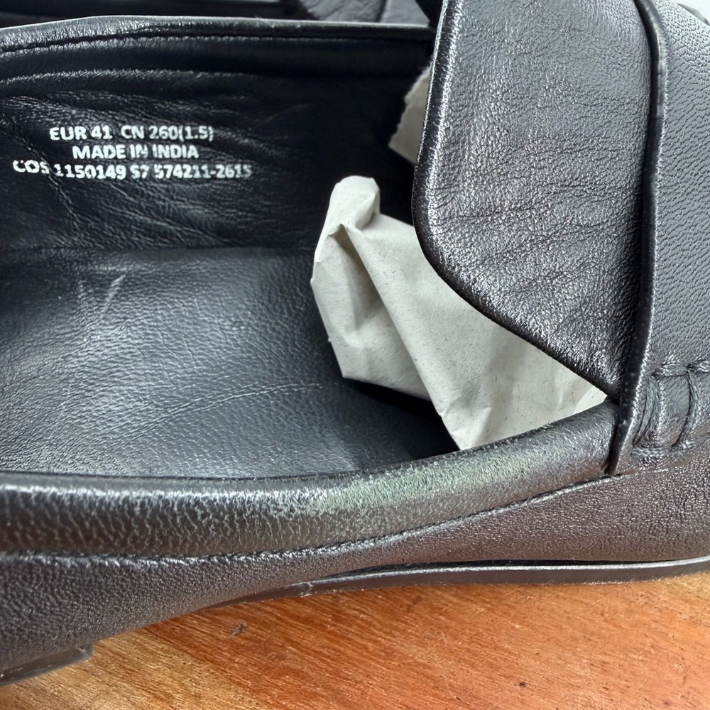COS Black Leather Penny Loafers - Picture 7 of 10